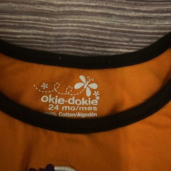 Okie Dokie “I’m BOOtiful” Halloween Shirt Toddler Girls 24 Months Orange Black - Picture 3 of 5